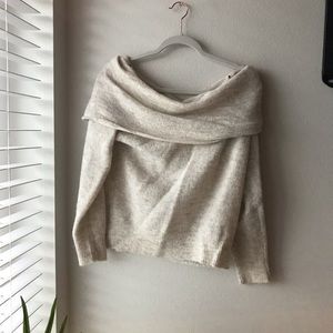 Creamy Off-the-Shoulder Sweater